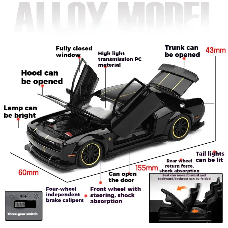 1:32 Dodge Challenger SRT Hellcat Redeye V8
