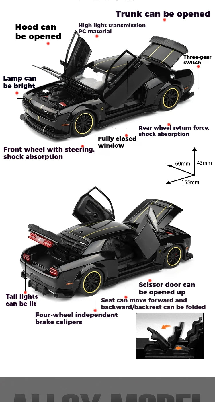 1:32 Dodge Challenger SRT Hellcat Redeye V8